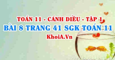 Bài 8 trang 41 SGK Toán 11 tập 1 Cánh Diều